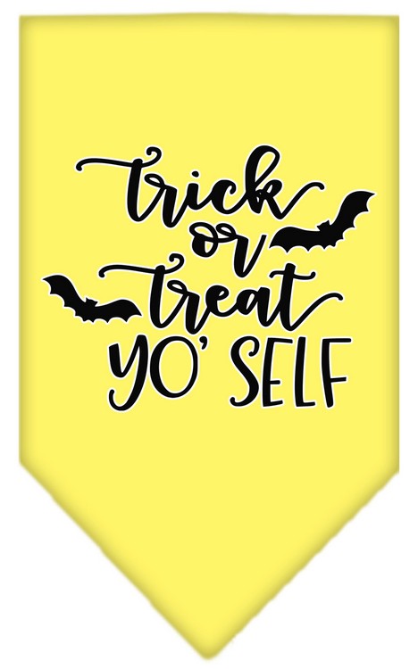 Trick or Treat Yo' Self Screen Print Bandana Yellow Small